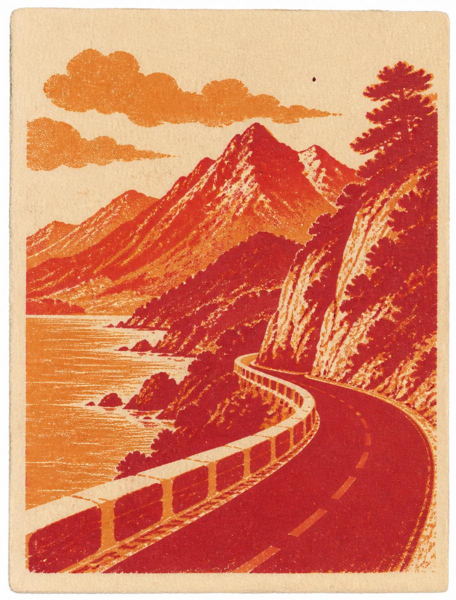 Roadtrip Riso card design